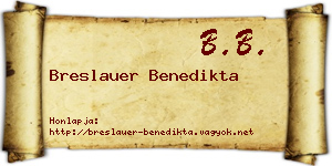 Breslauer Benedikta névjegykártya